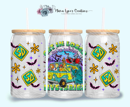 We're Solving Mysteries 16 oz Glass Can Wrap