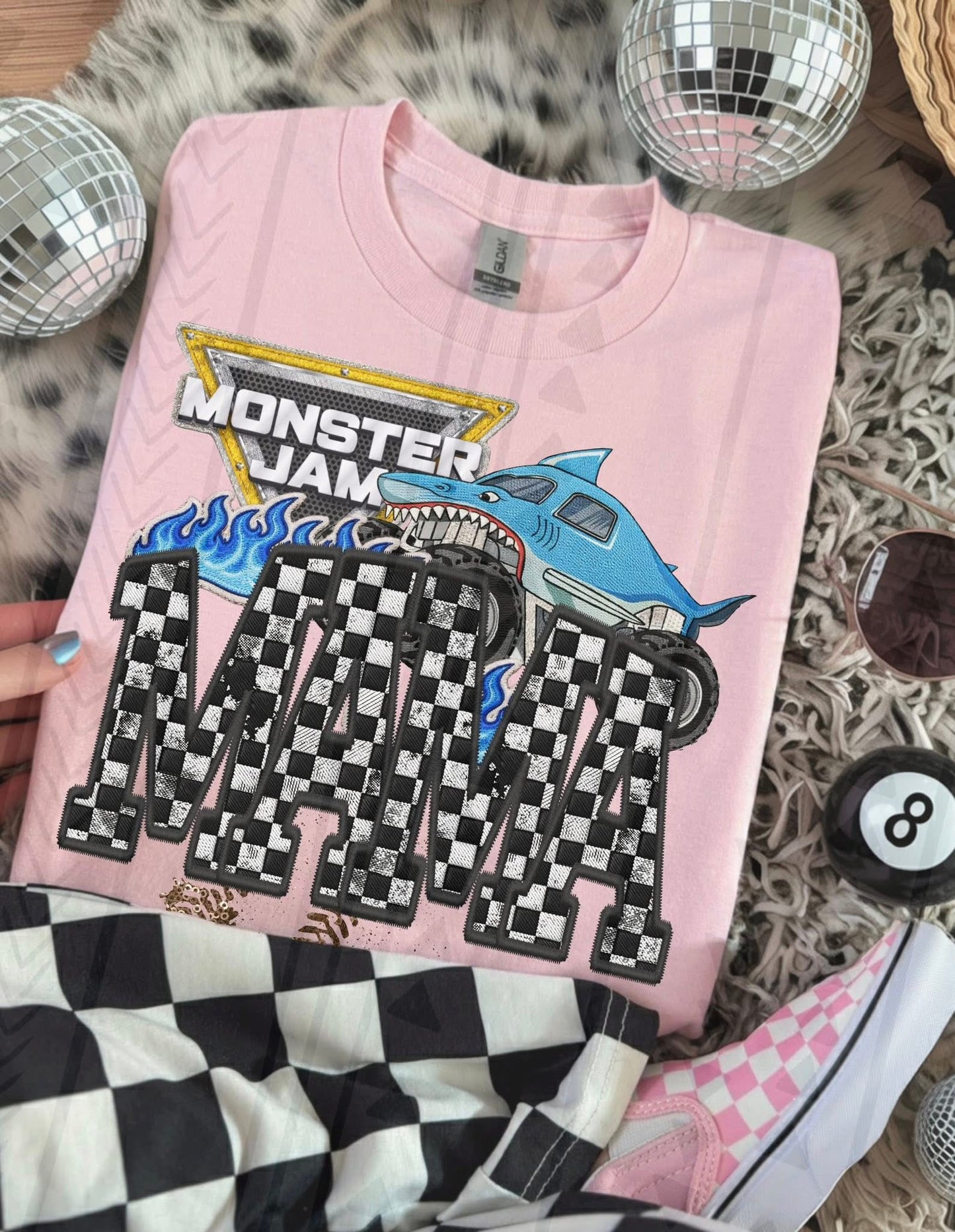 MJ Megalodon Mama (no Bows) Faux Embroidery DTF Prints