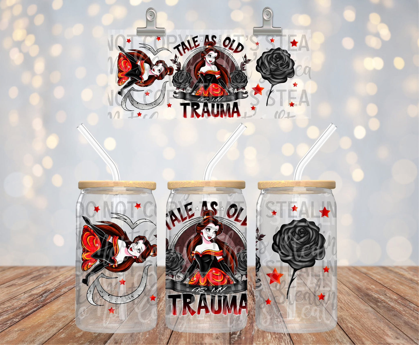 Tale As Old As My Trauma 16 oz Glass Wraps