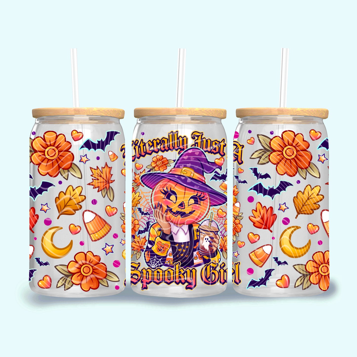 Literally Just A Spooky Girl 16 oz Glass Wrap