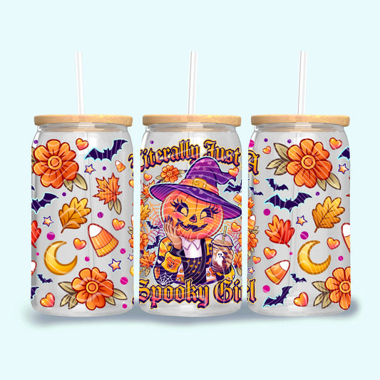 Literally Just A Spooky Girl 16 oz Glass Wrap