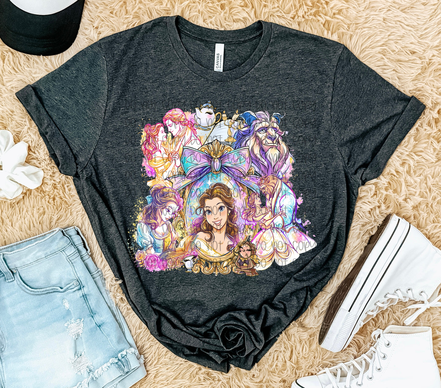 Princess Belle Pastel Collage DTF Prints
