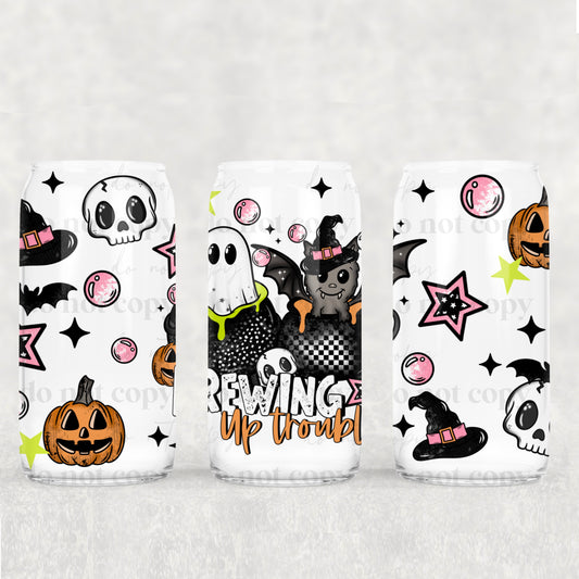 Brewing Up Trouble 16 oz Glass Wraps