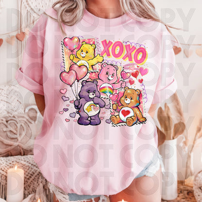 XOXO Bear Valentine Stamps DTF Prints