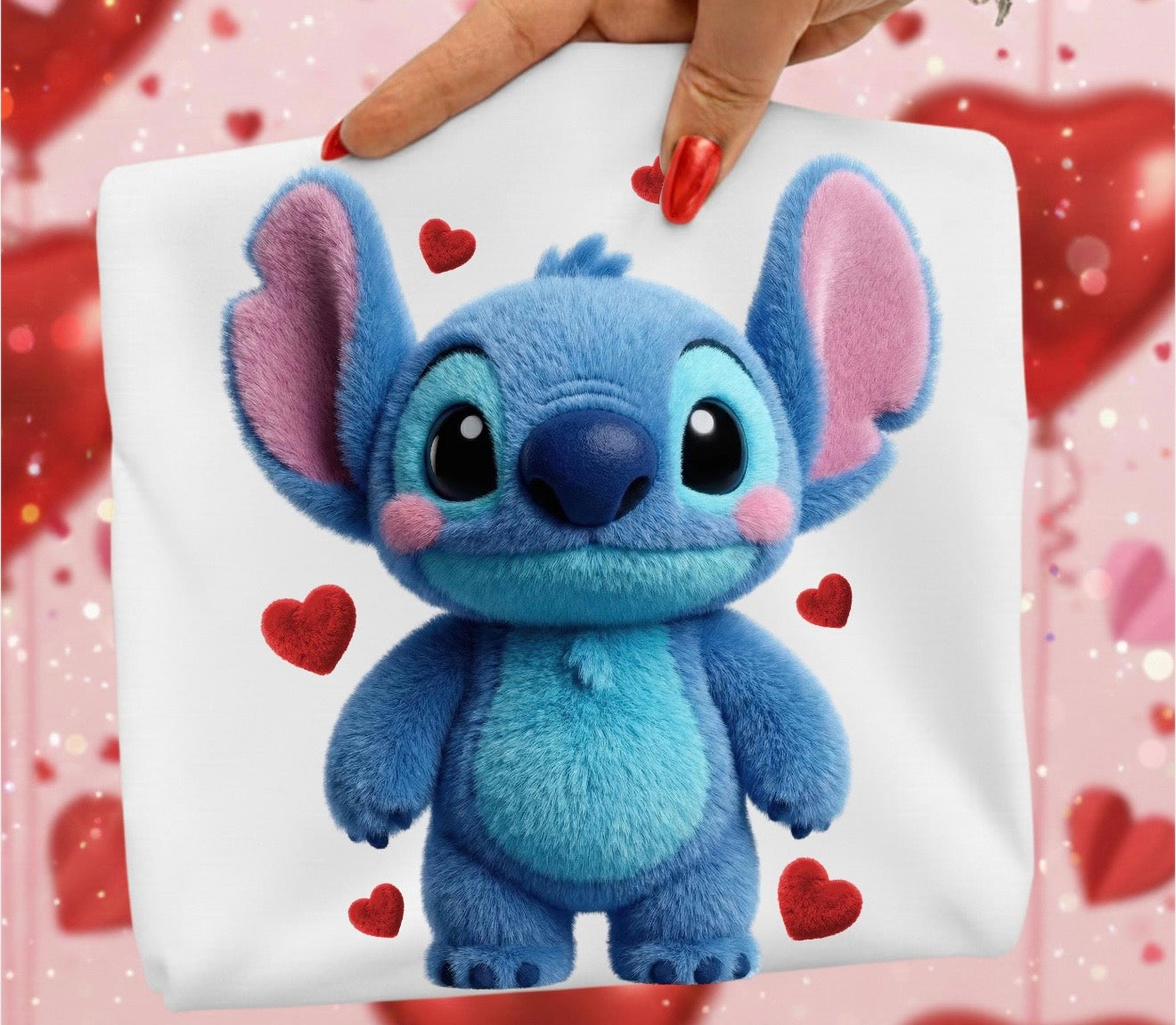 Realistic Stitch Hearts (3D Design) DTF Prints