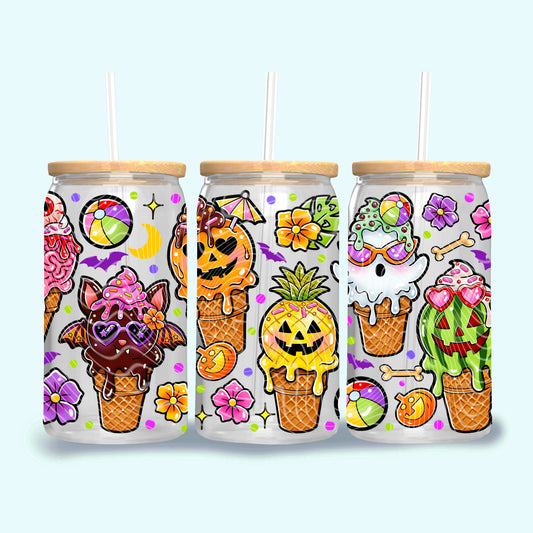 Spooky Summer Ice Cream 16 oz Glass Wrap