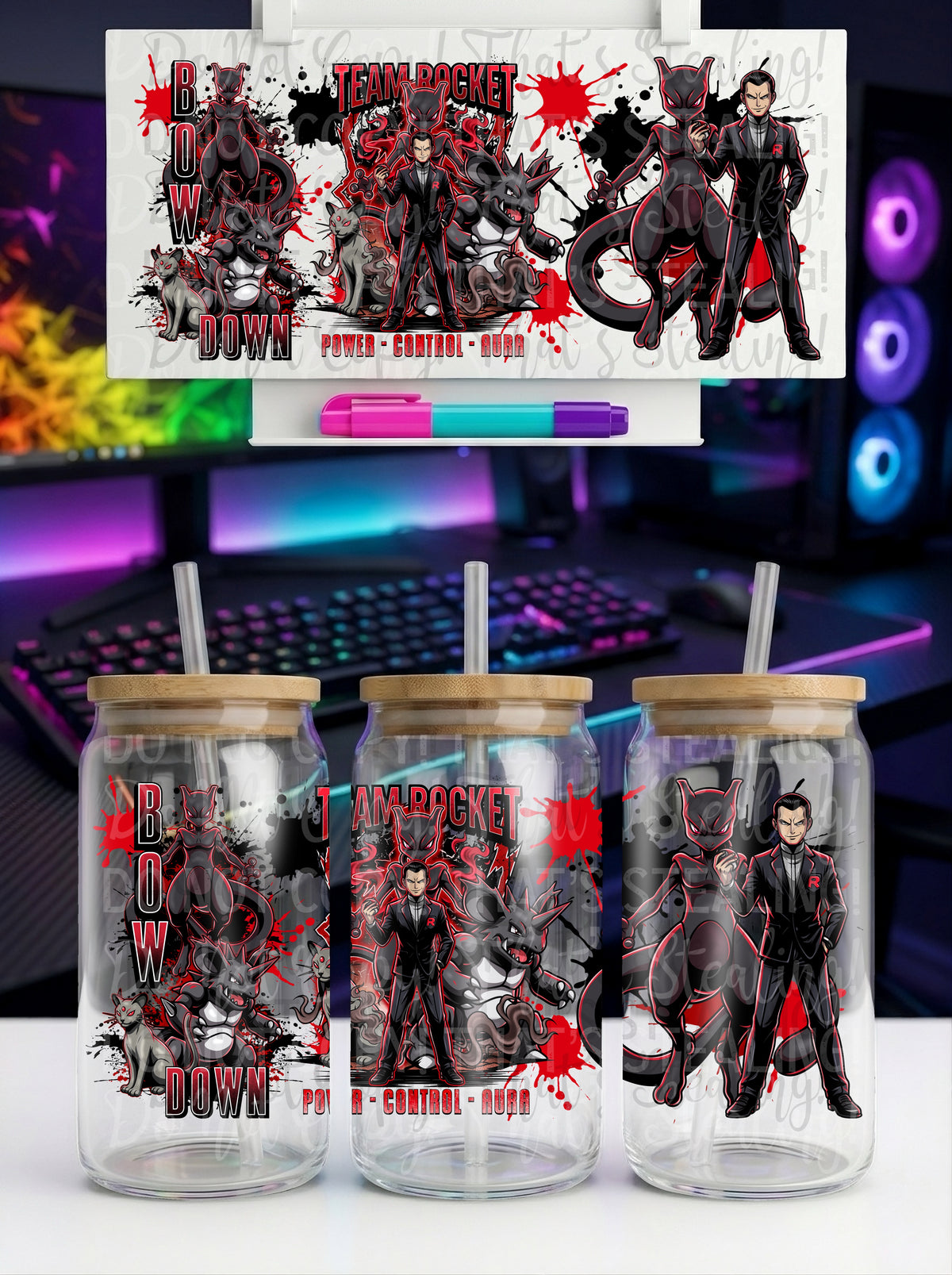 Team Rocket Giovanni 16 oz Glass Wrap