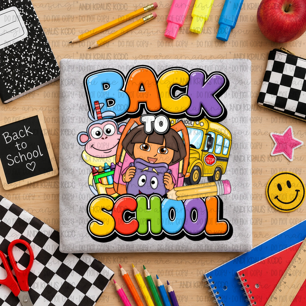 Back To School Dora DTF Print