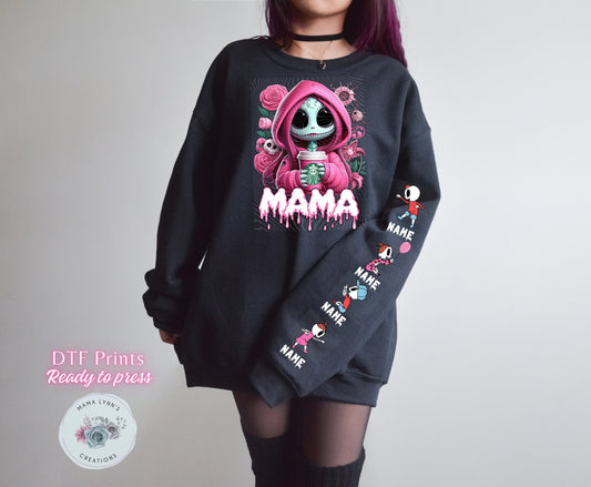 Mama Horror Pink Sally (custom sleeve) DTF Print