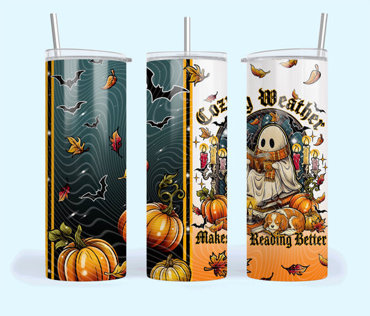 Cozy Weather Makes Reading Better Tumbler Wrap