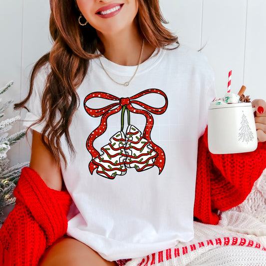 Christmas Tree Cake Cherries DTF Prints