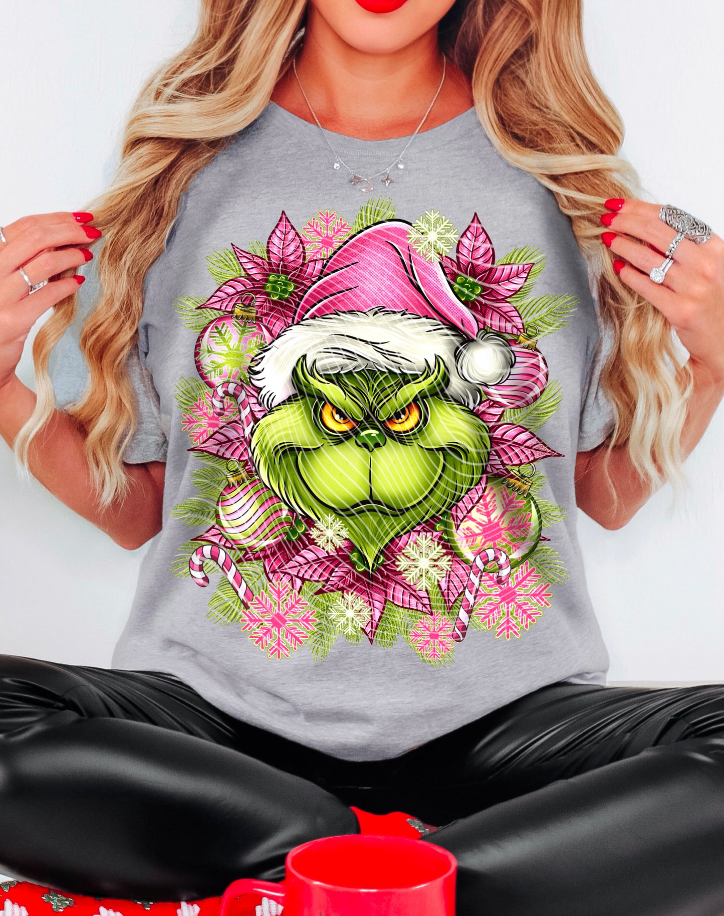 Pink Grinch Color DTF Print