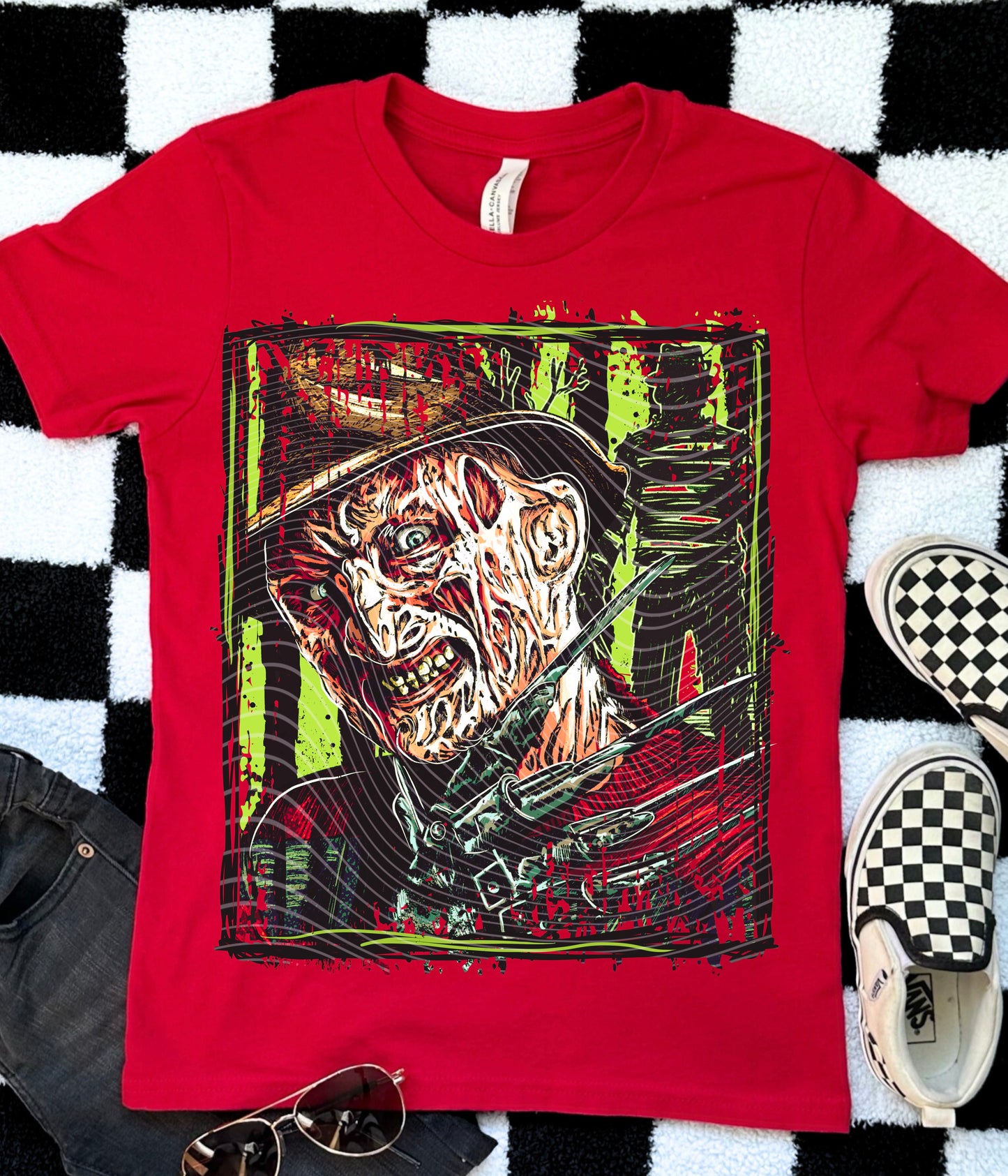 Horror Freddy Selfie Green DTF Print
