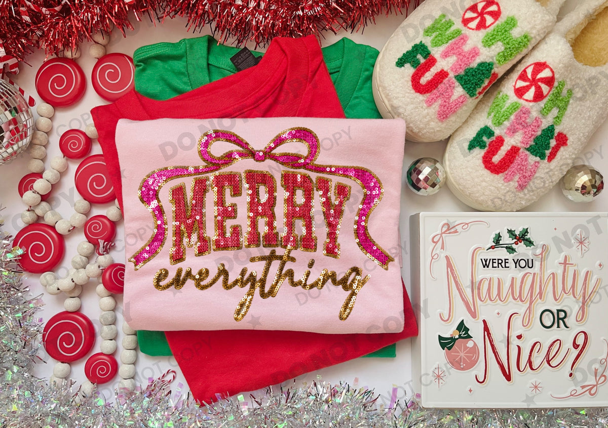 Merry Everything (Faux Sequin) DTF Print