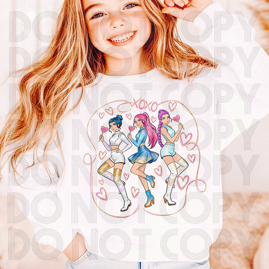 XOXO Huntrix Valentine DTF Prints