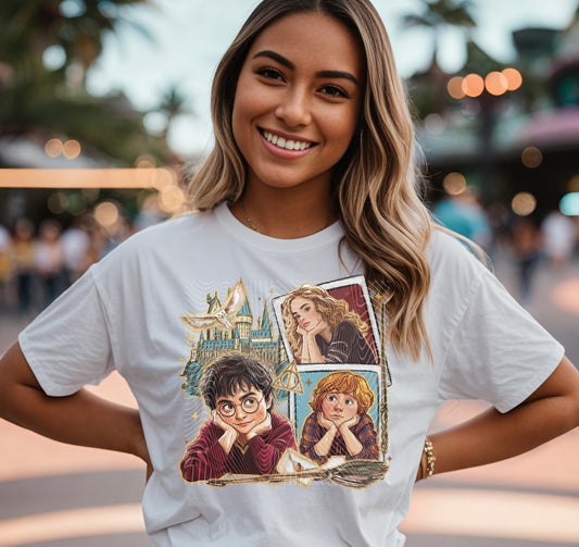 Polaroid Style Wizard Friends DTF Print