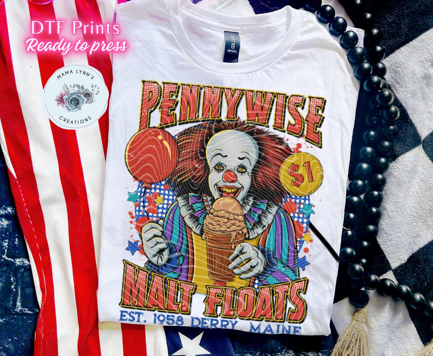 Pennywise Malt Floats DTF Print