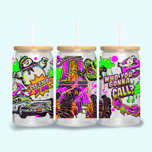 Who You Gonna Call 16 oz Glass Can Wraps