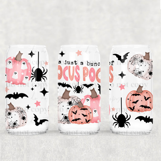 Hocus Pocus Pumpkins 16 oz Glass Wraps