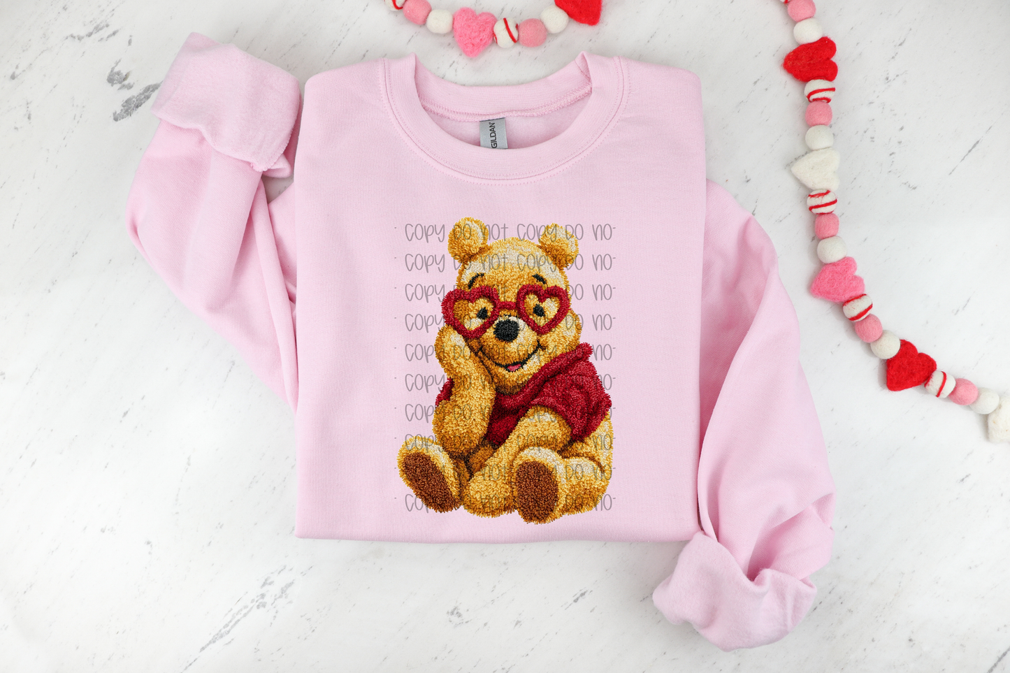 Valentine Pooh (Faux Yarn) DTF Prints