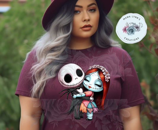 Vintage Jack and Sally Valentine Htv Transfer