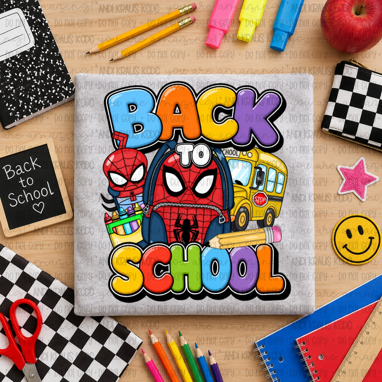 Back To School SpiderMan DTF Print