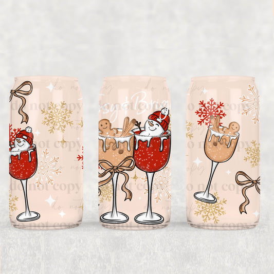 Tipsy And Bright Wine 16 oz Glass Wraps