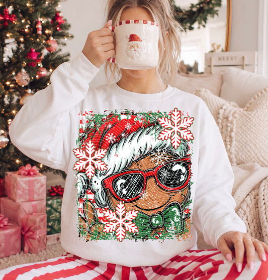 Gingerbread Man Red Style DTF Print