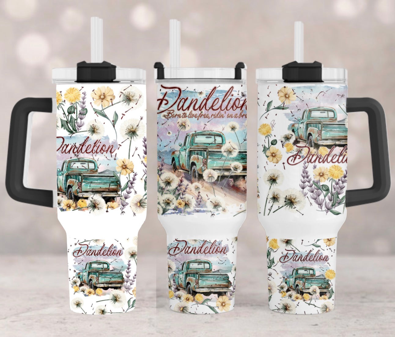 Dandelion 40 oz Tumbler Prints