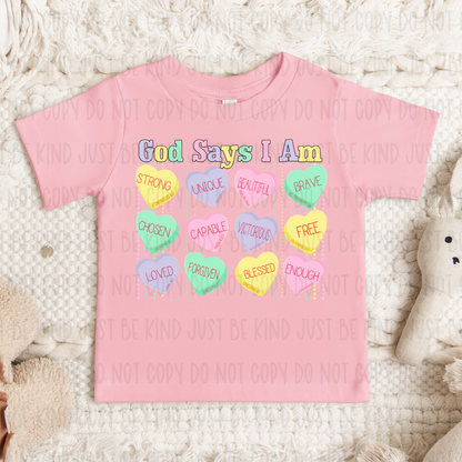 God Says I Am Strong, Unique, Brave DTF Print