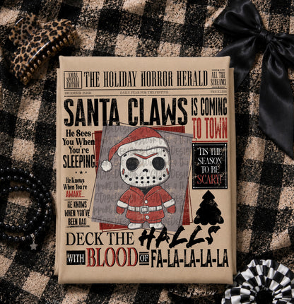 Holiday Horror Herald Santa Claws DTF Print