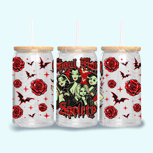 Ghoul Mom Society 16 oz Glass Can Wraps