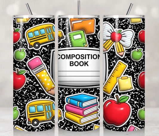 Composition Book Tumbler Wrap