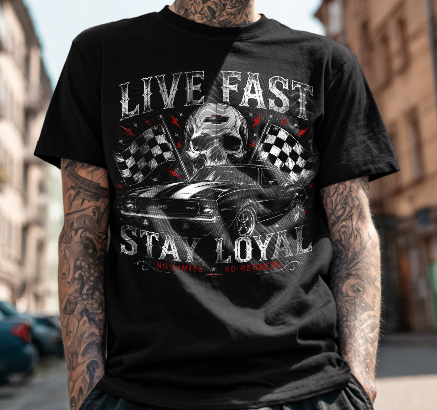 Live Fast Stay Loyal (Halftone For Black Fabric Only) DTF Print