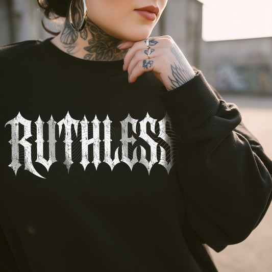 Ruthless (Halftone For Black Fabric Only) DTF Print