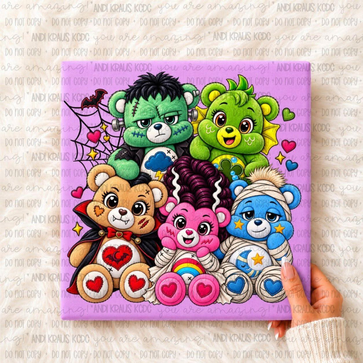 Monster Care Bears DTF Print