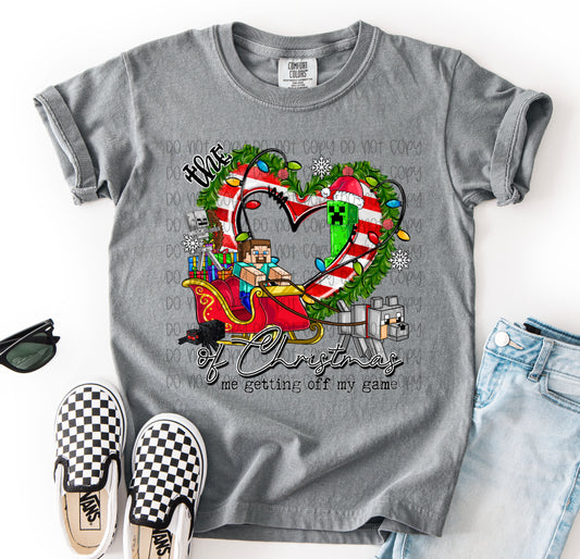 The Heart Of Christmas Me Getting Off My Game (Minecraft) DTF Print