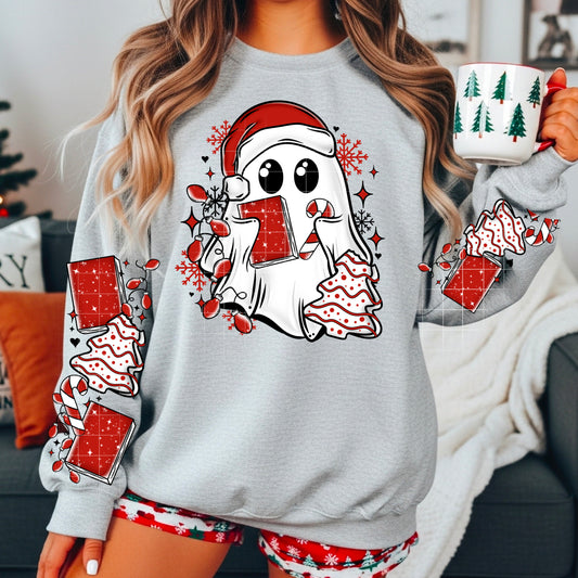Christmas Ghostie With Book DTF Prints