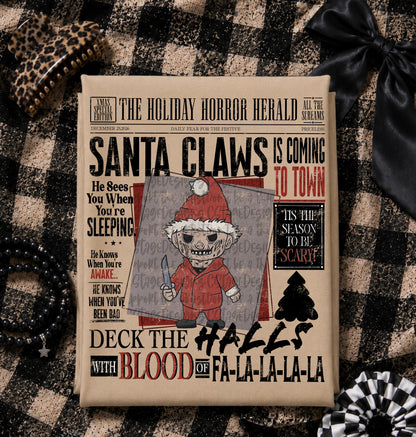 Holiday Horror Herald Santa Claws DTF Print