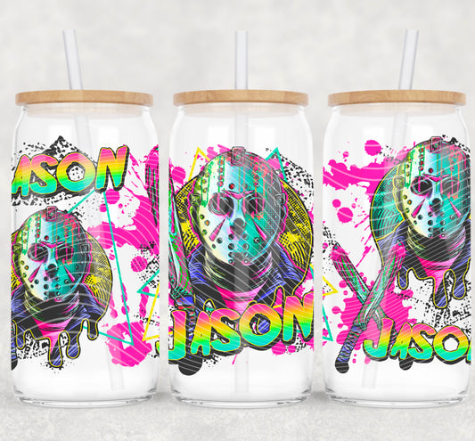 Jason Neon 16 oz Glass Can Wraps