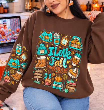 I Love Fall Most Of All Doodle DTF Print