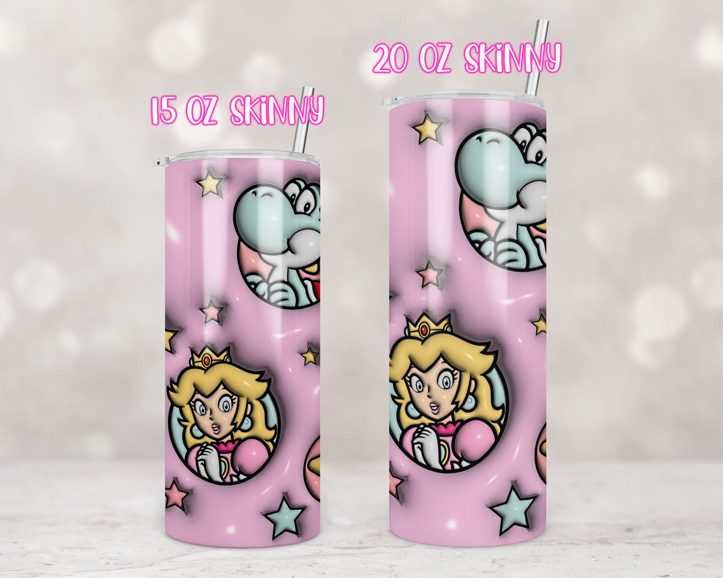 3D Puff Pink Peach Mario