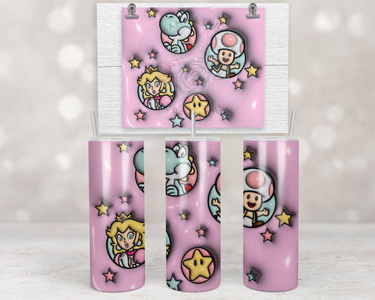 3D Puff Pink Peach Mario