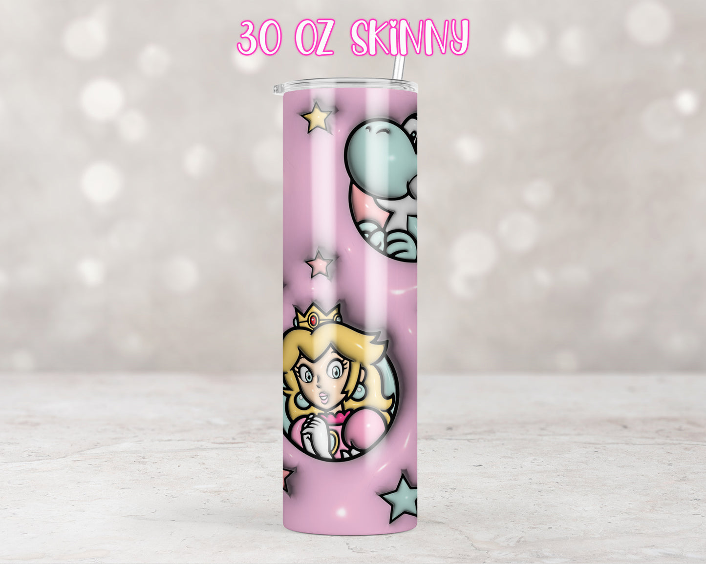 3D Puff Pink Peach Mario