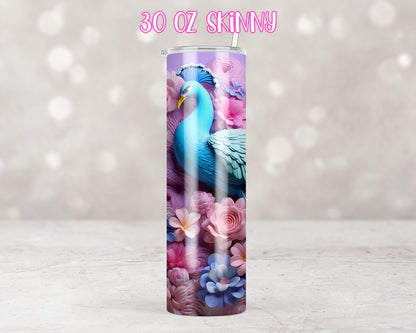 3d Pastel Floral Peacock Design Transfers