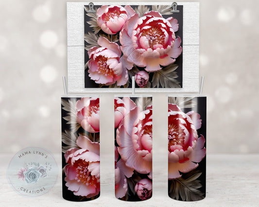 3d Peony Floral Design Transfers