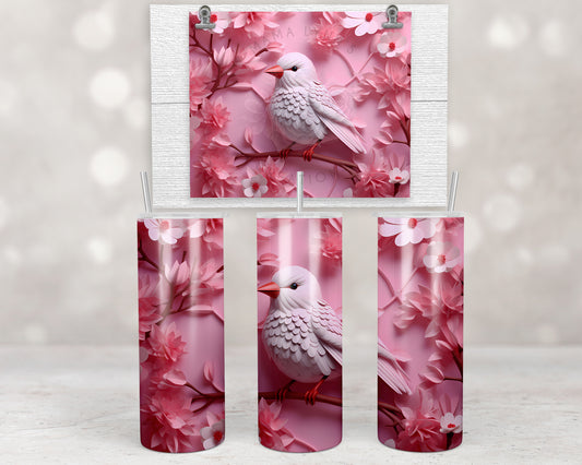 3d Pink Bird Design Transfers