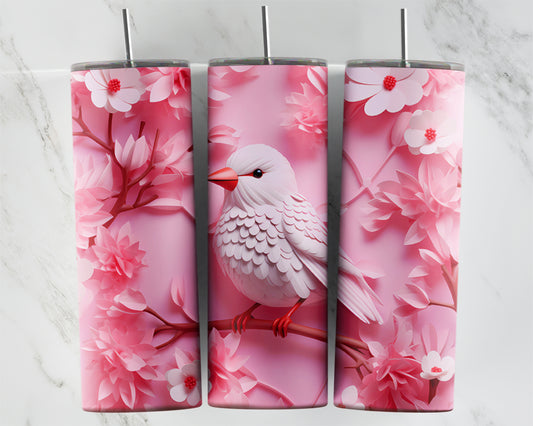 3d Pink Bird Design Transfers