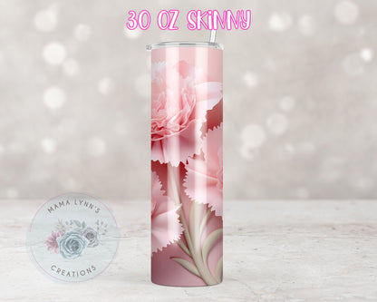 3d Pink Carnations Design Transfers