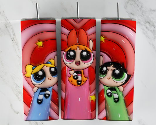 3D/Inflated Heart Power Puff Girls